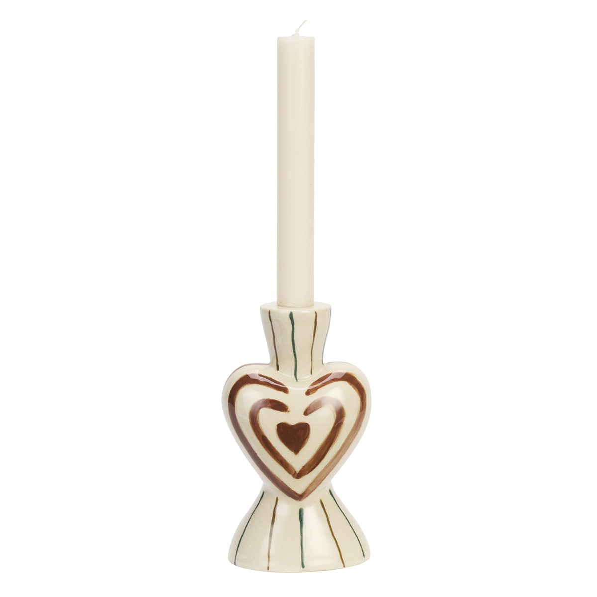 Hand-painted candle holder w/ heart