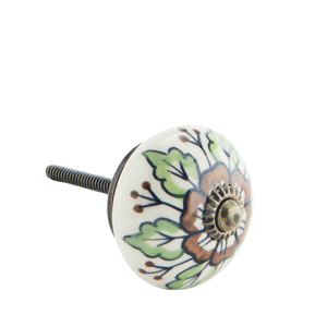 Hand-painted stoneware doorknob