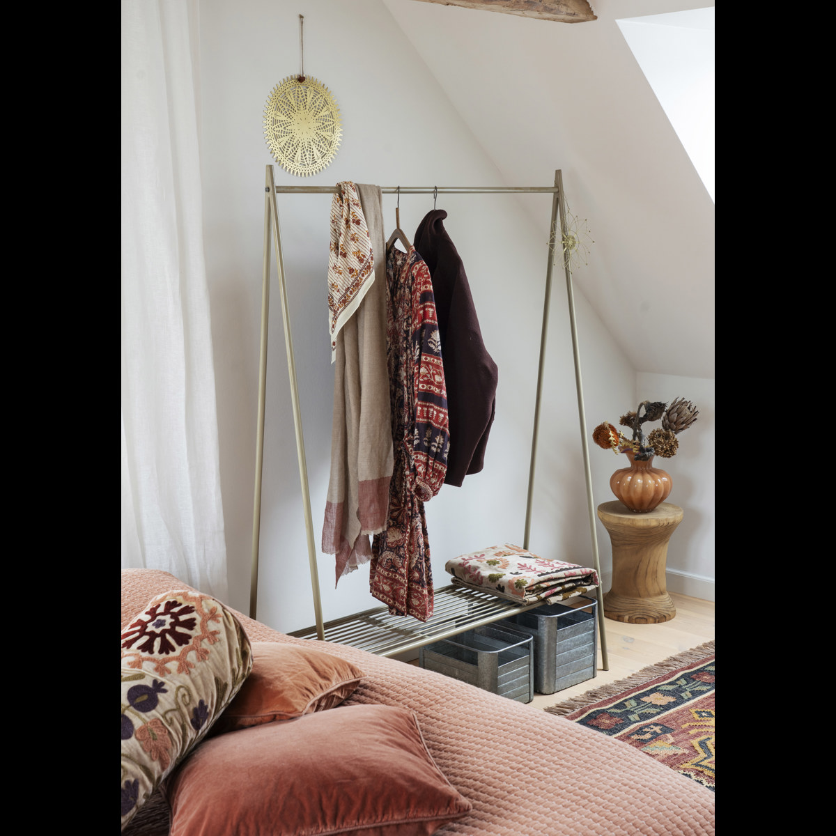 Suzani embroidered velvet throw