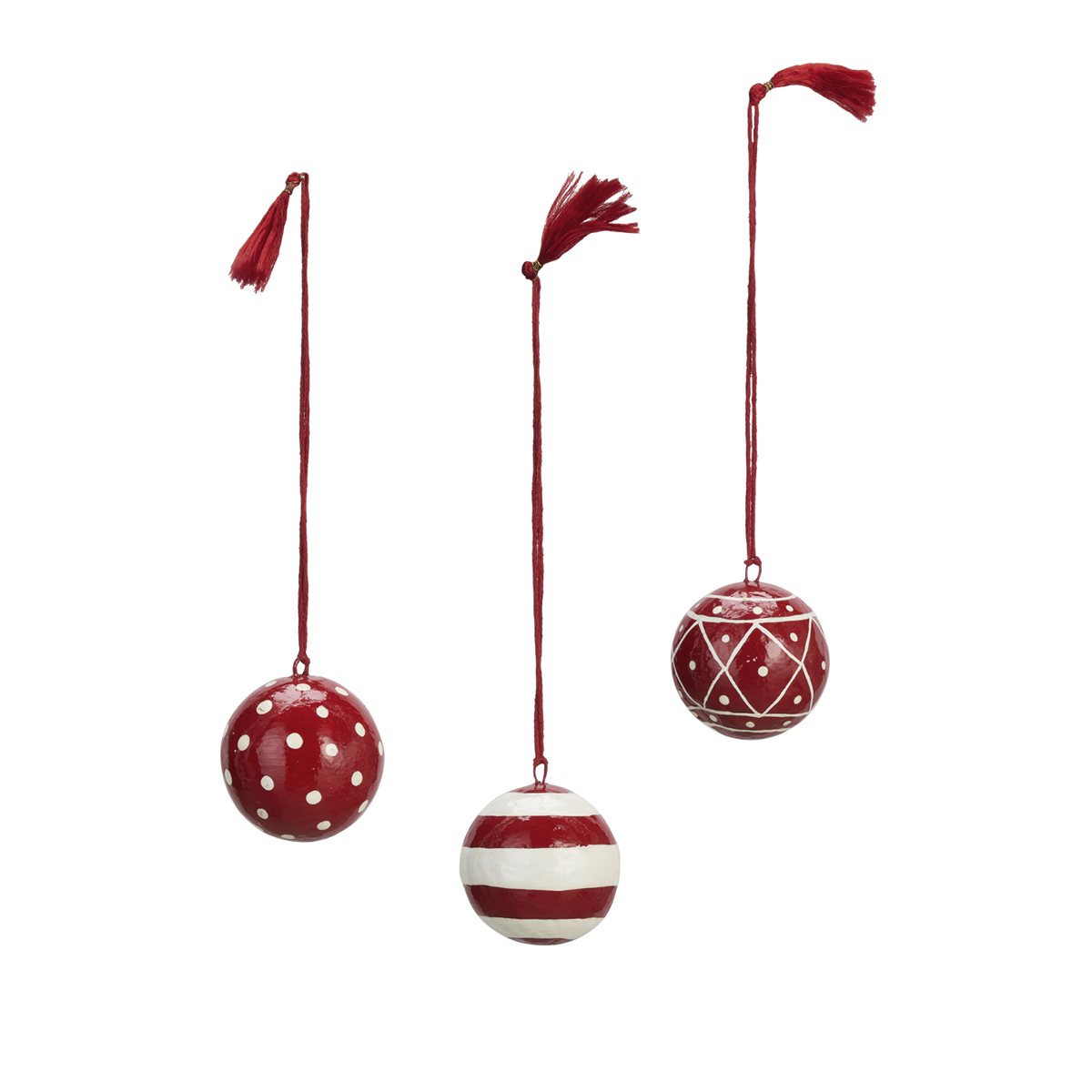 Handmade paper mache christmas balls