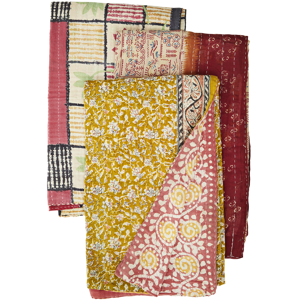 Recycled kantha throw