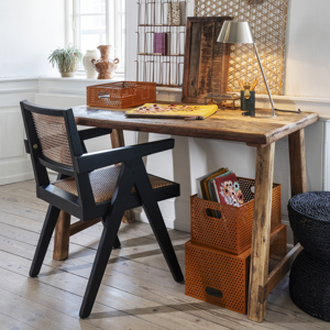 Wooden chair w/ rattan