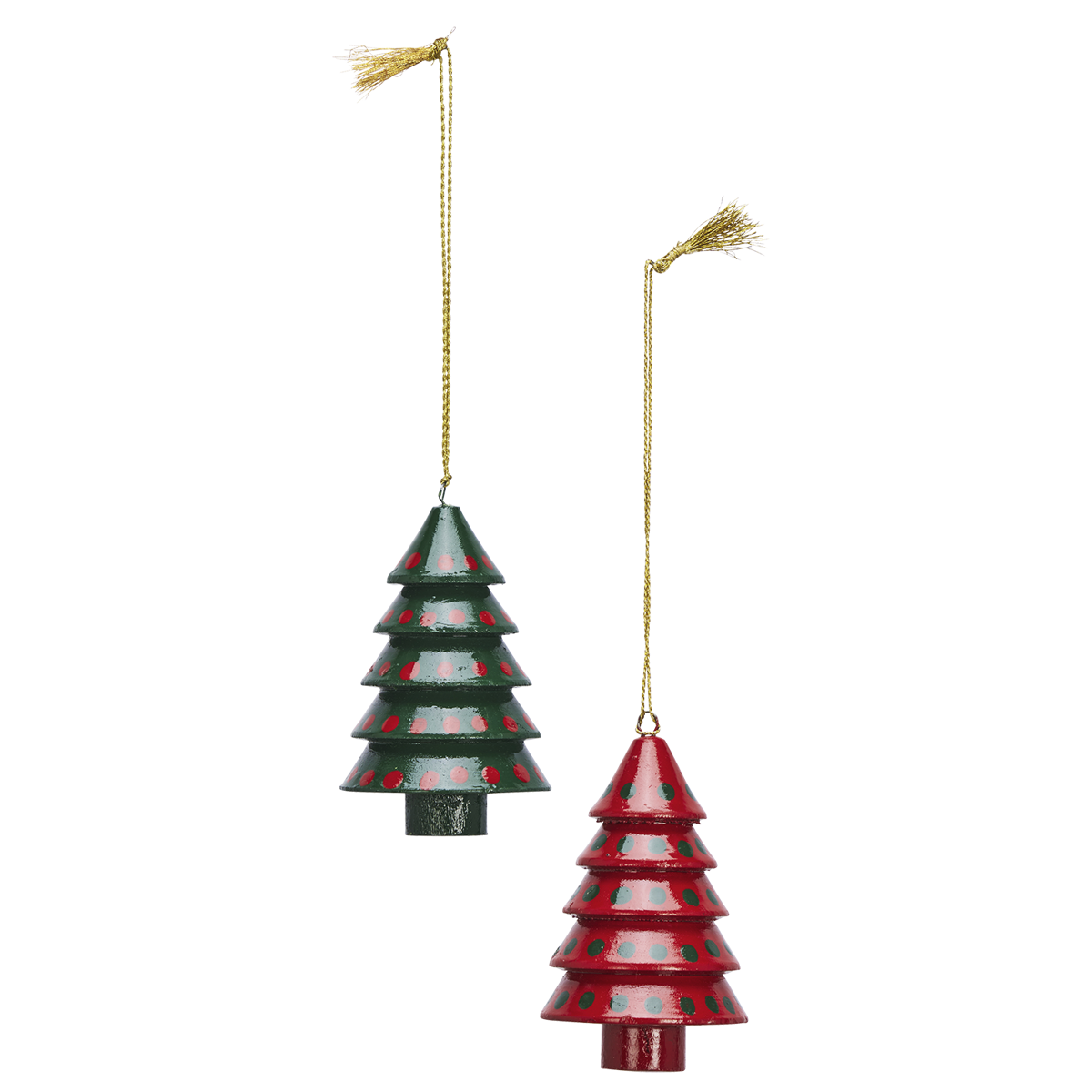 Hand painted wooden christmas trees