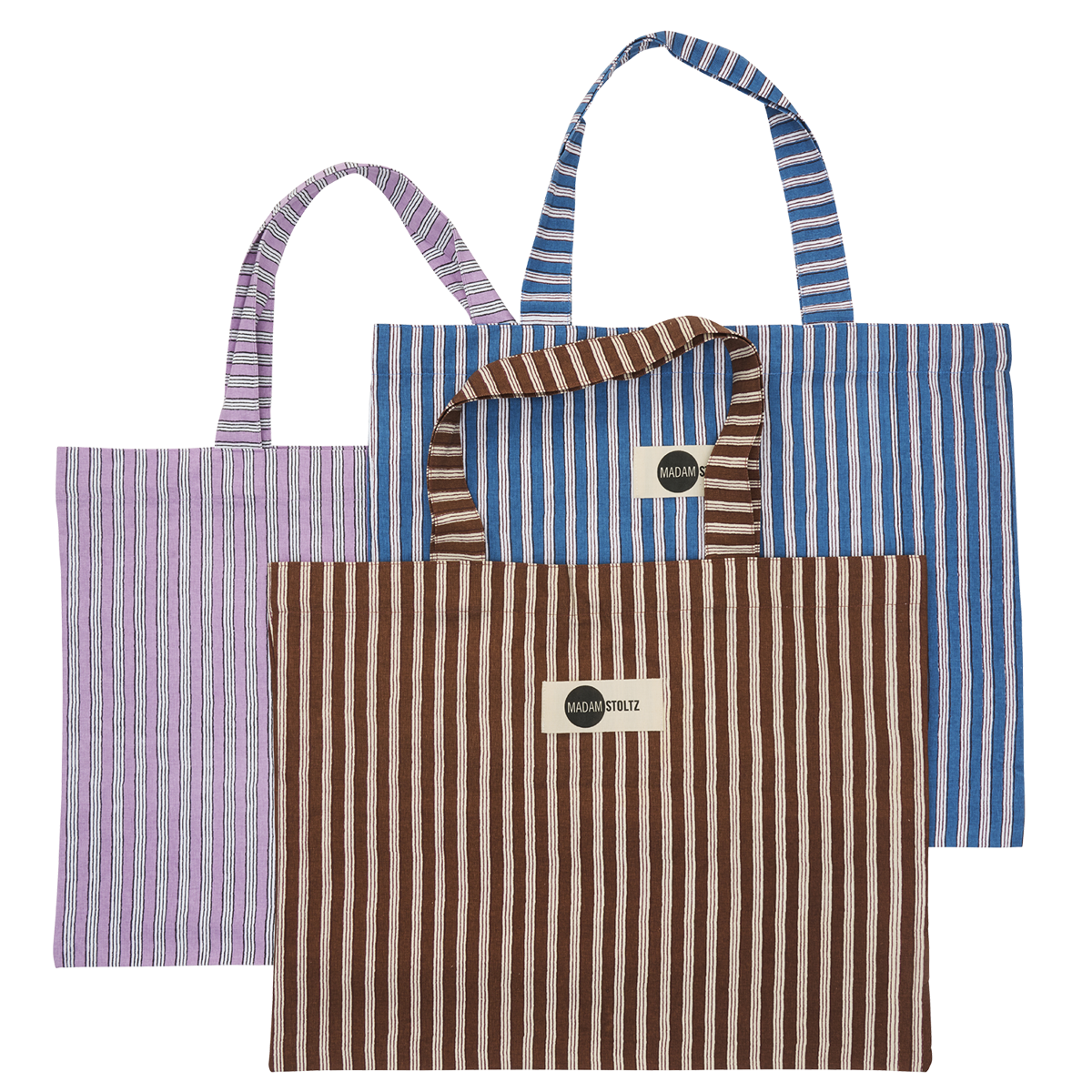 Striped cotton tote bag