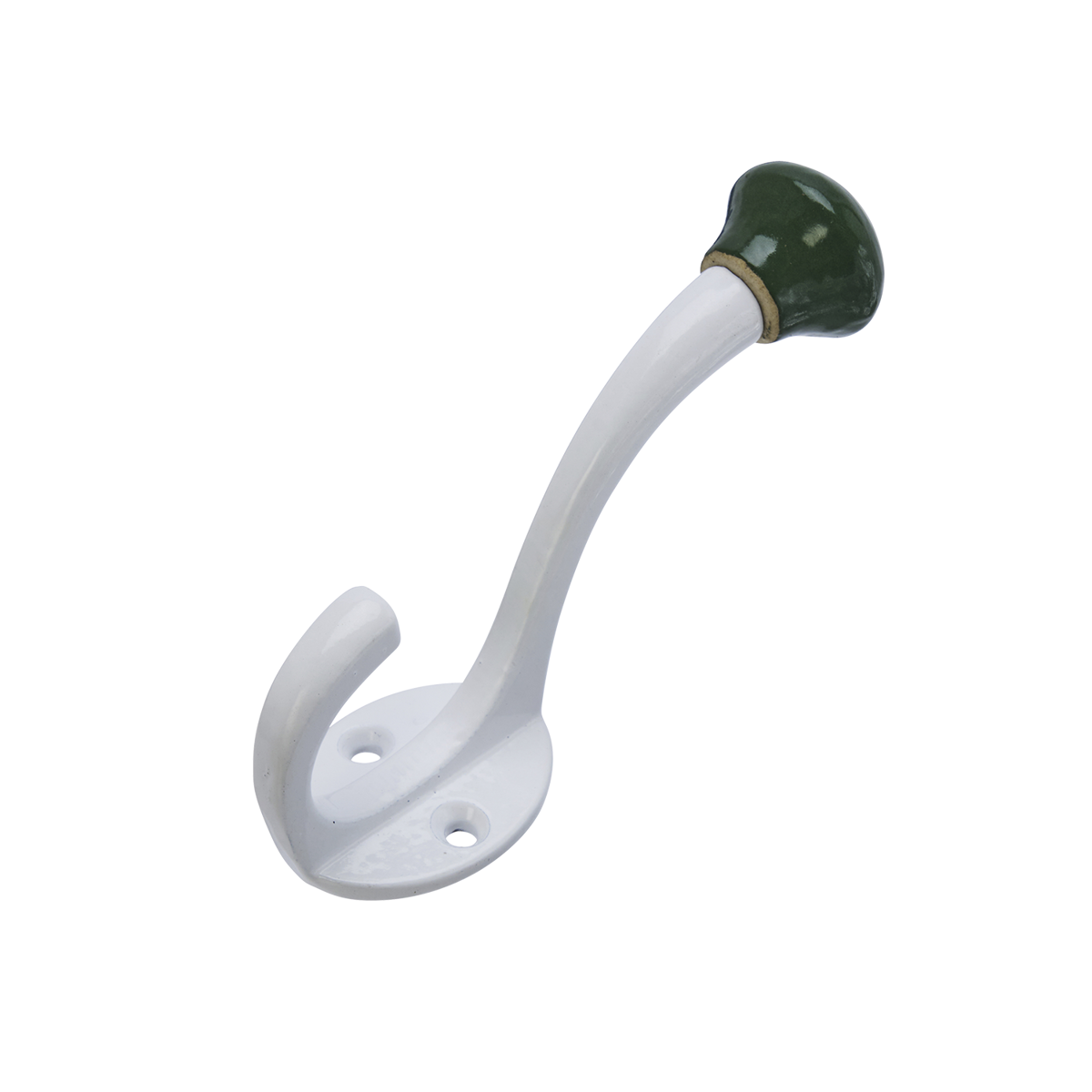 Iron hook w/ stoneware knob
