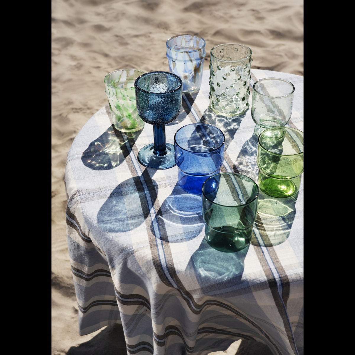 Coloured drinking glass