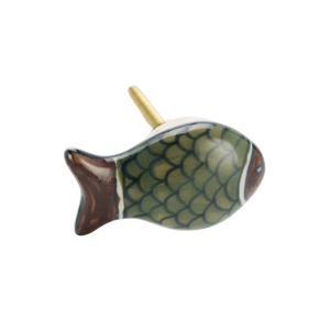 Hand-painted stoneware doorknob