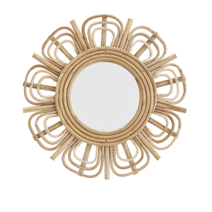 Round mirror w/ bamboo 