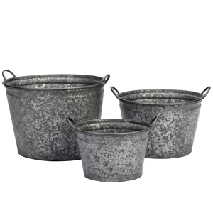 Galvanised iron planters w/ handles