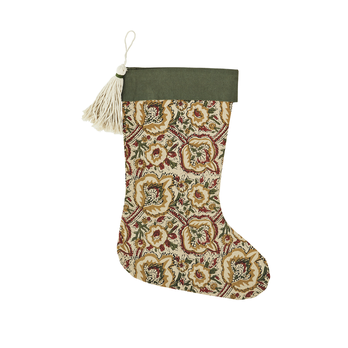 Printed christmas stocking w/ tassel