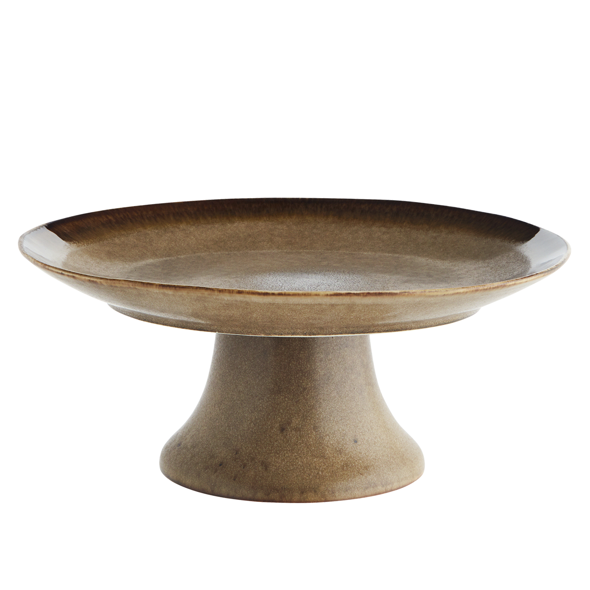 Stoneware pedestal serving dish 