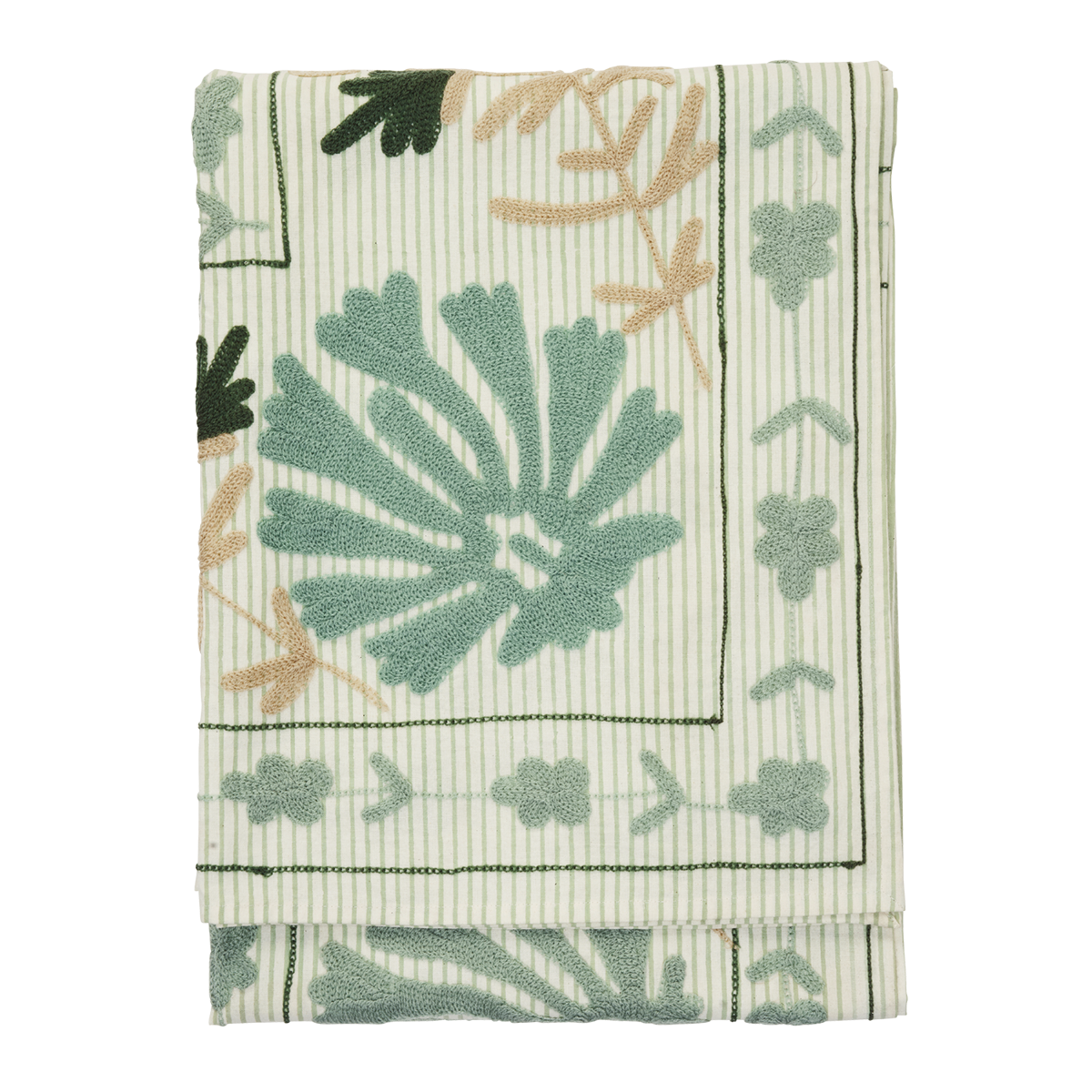 Suzani embroidered cotton throw