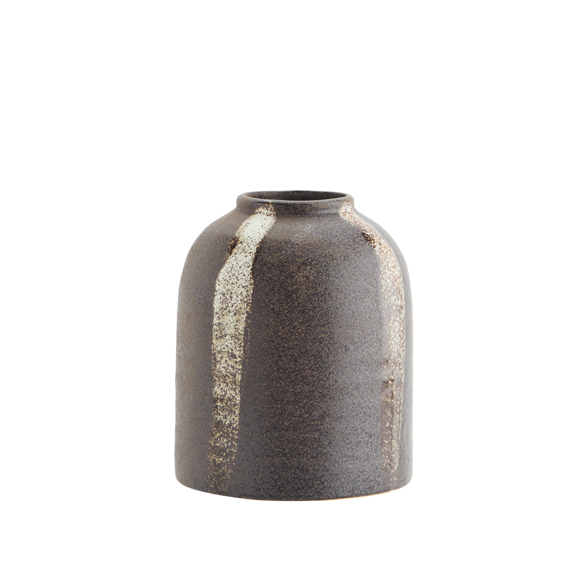 Striped stoneware vase