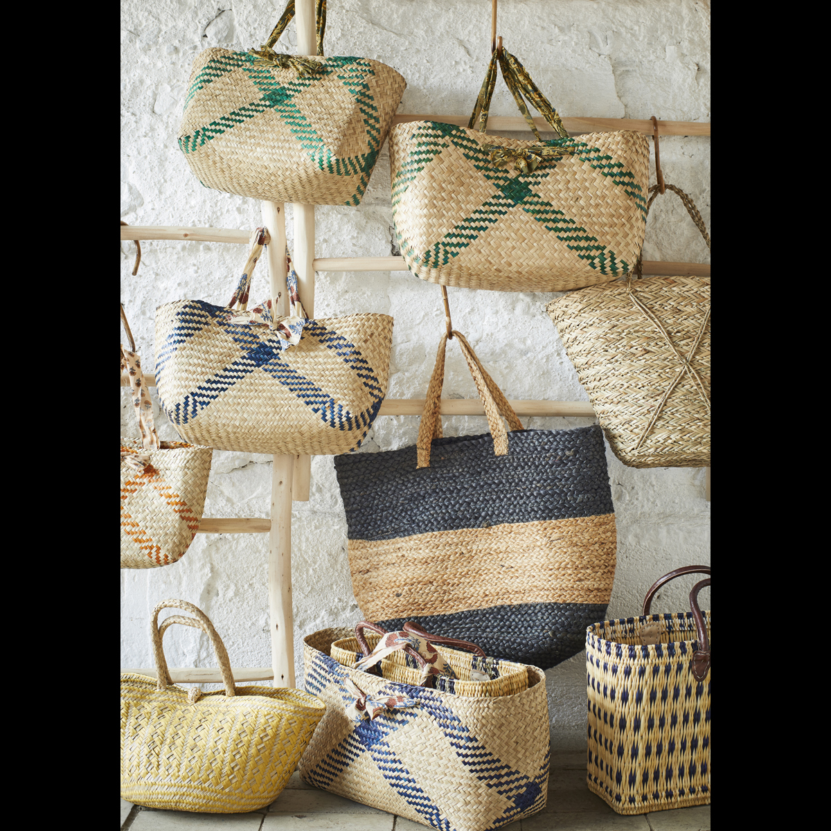 Seagrass bags w/ cotton handles