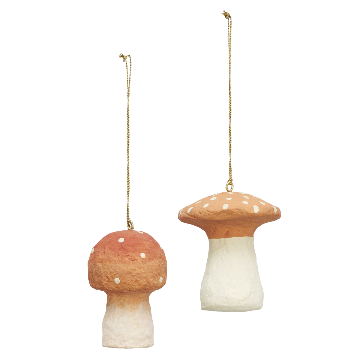 Handmade cotton mache mushrooms