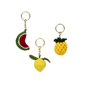 Hand crocheted fruit charms