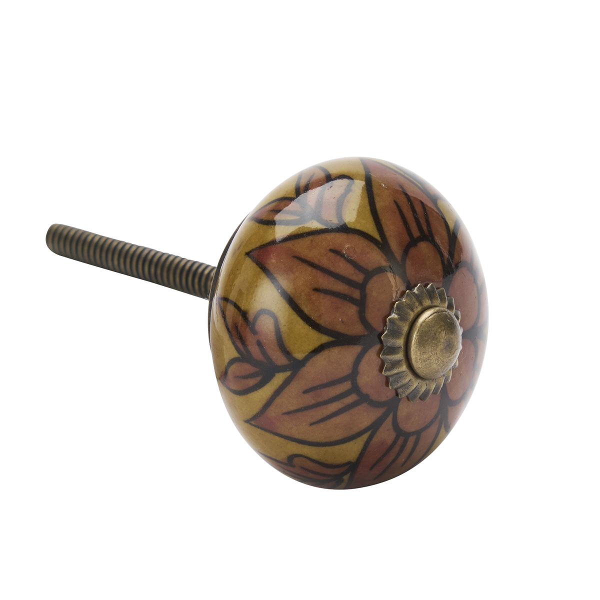 Hand-painted stoneware doorknob