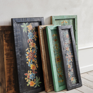 Hand-painted recycled wooden tray