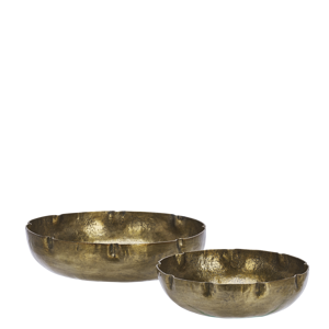 Hand hammered aluminium bowls