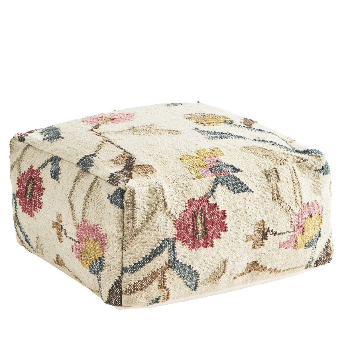 Handwoven jute pouf