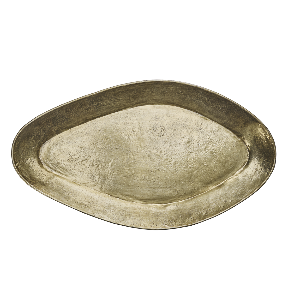 Hand hammered oval aluminium tray