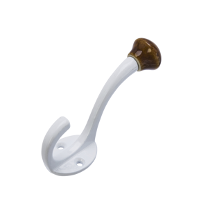 Iron hook w/ stoneware knob