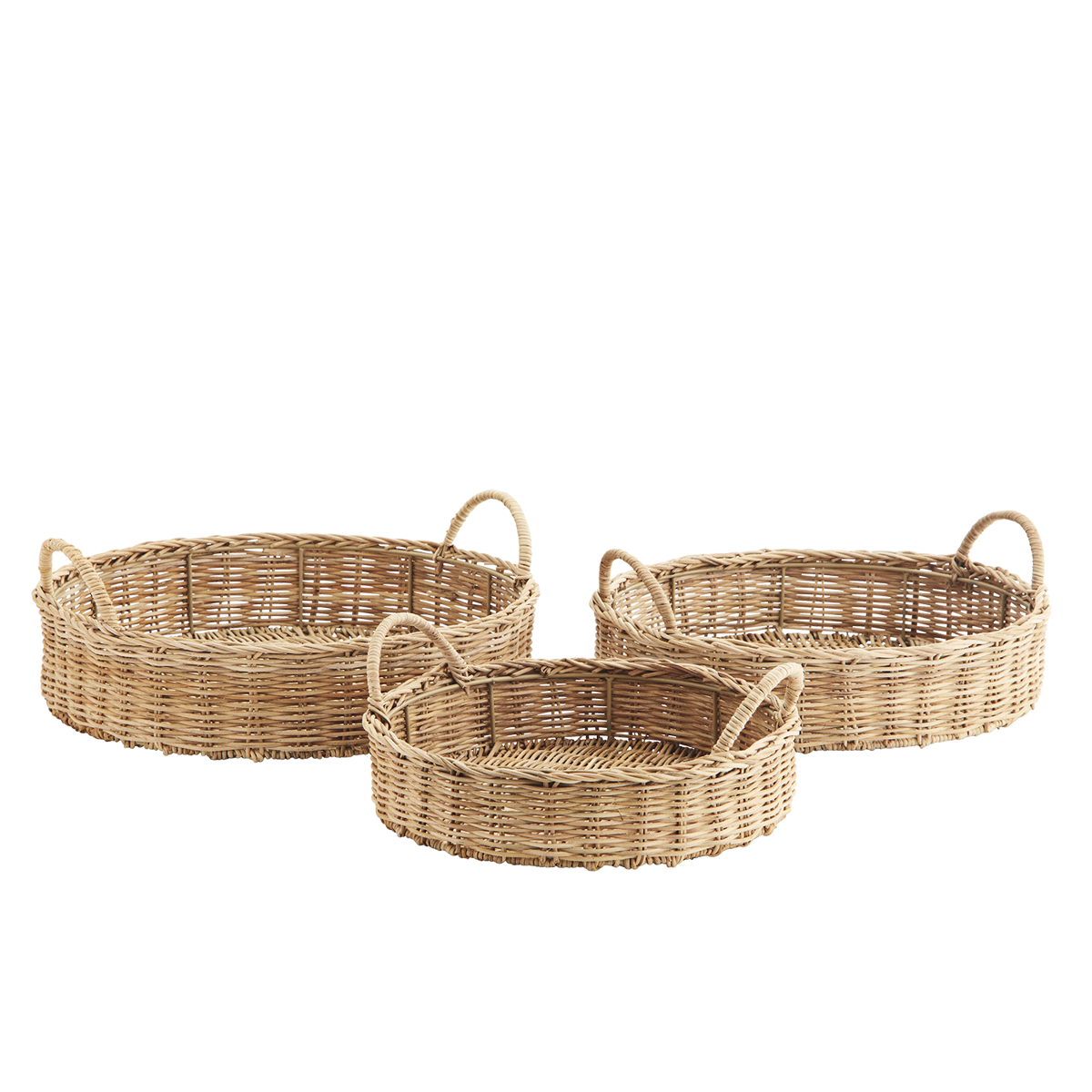 Round rattan trays