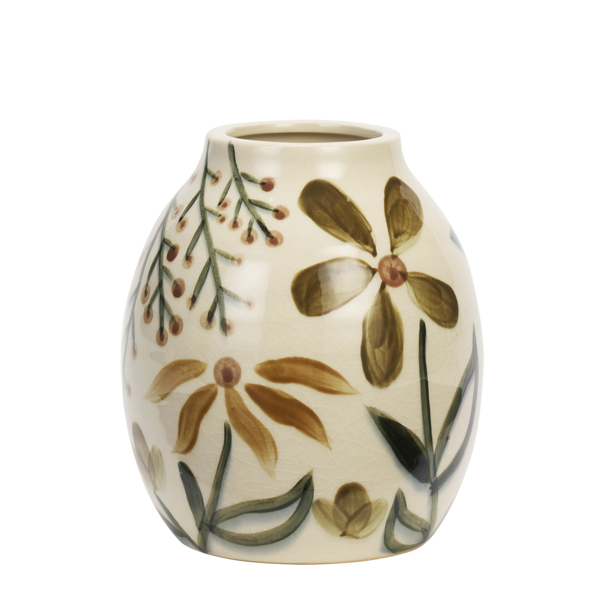 Hand-painted stoneware vase