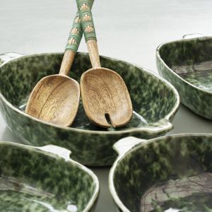 Wooden salad set w/ bamboo