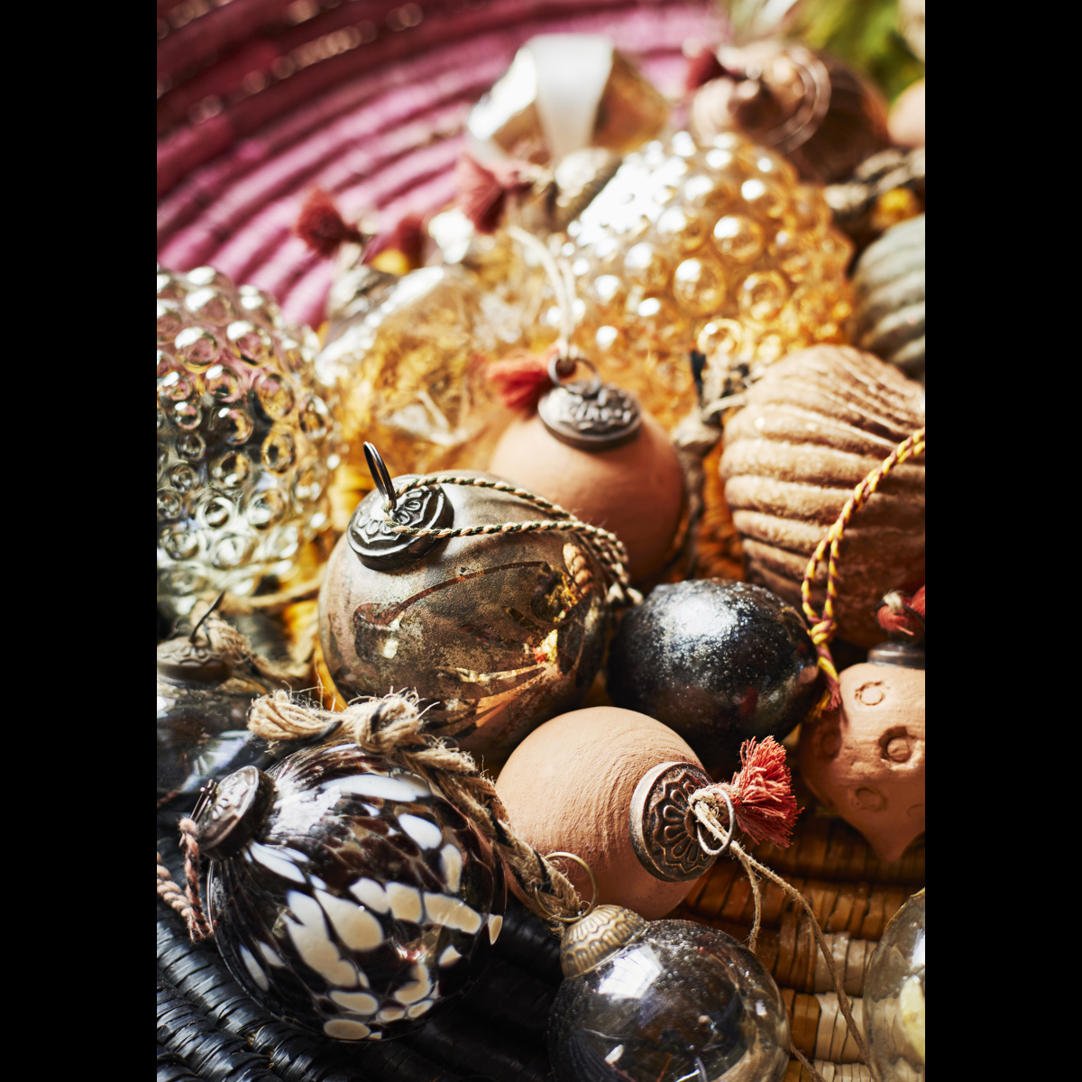 Striped glass ornament