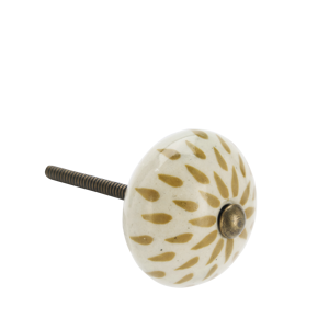 Hand-painted stoneware doorknob