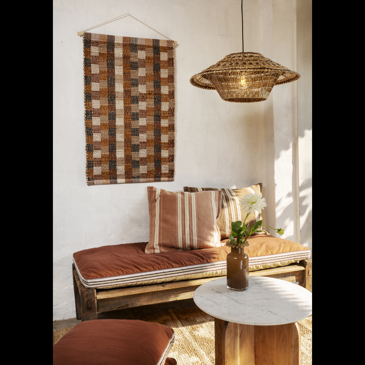 Wooden coffee table w/ marble