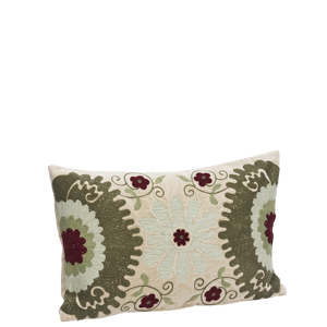 Embroidered velvet cushion cover