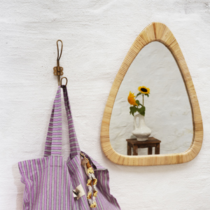 Triangular mirror w/ cane