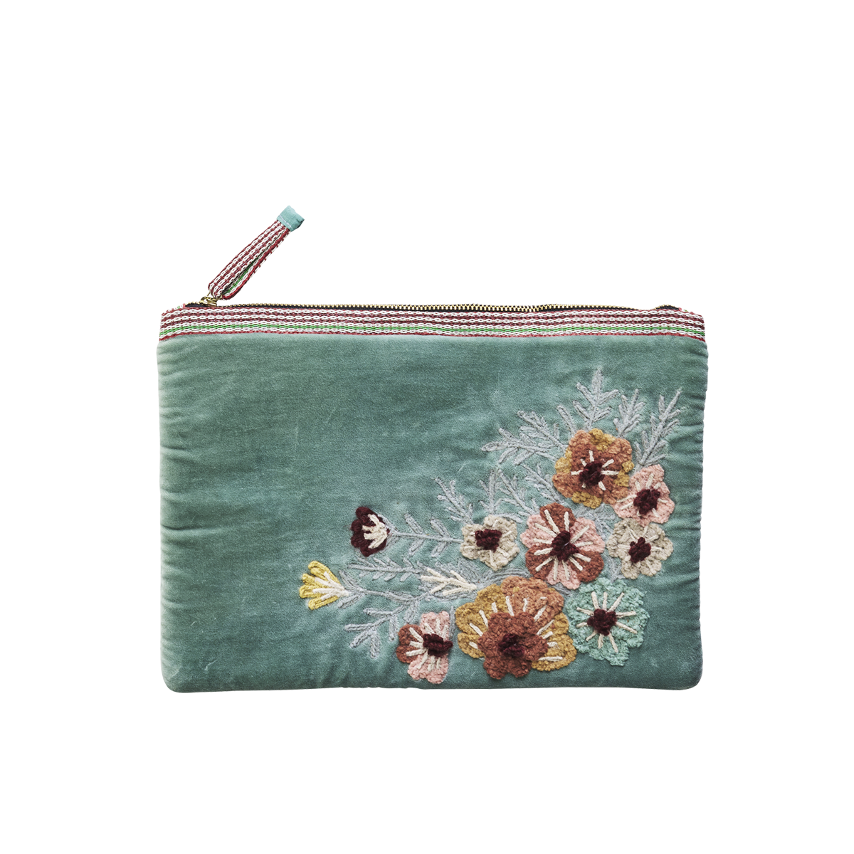 Embroidered velvet ipad sleeve