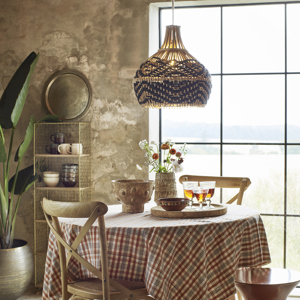 Bamboo lamp shade w/ cotton