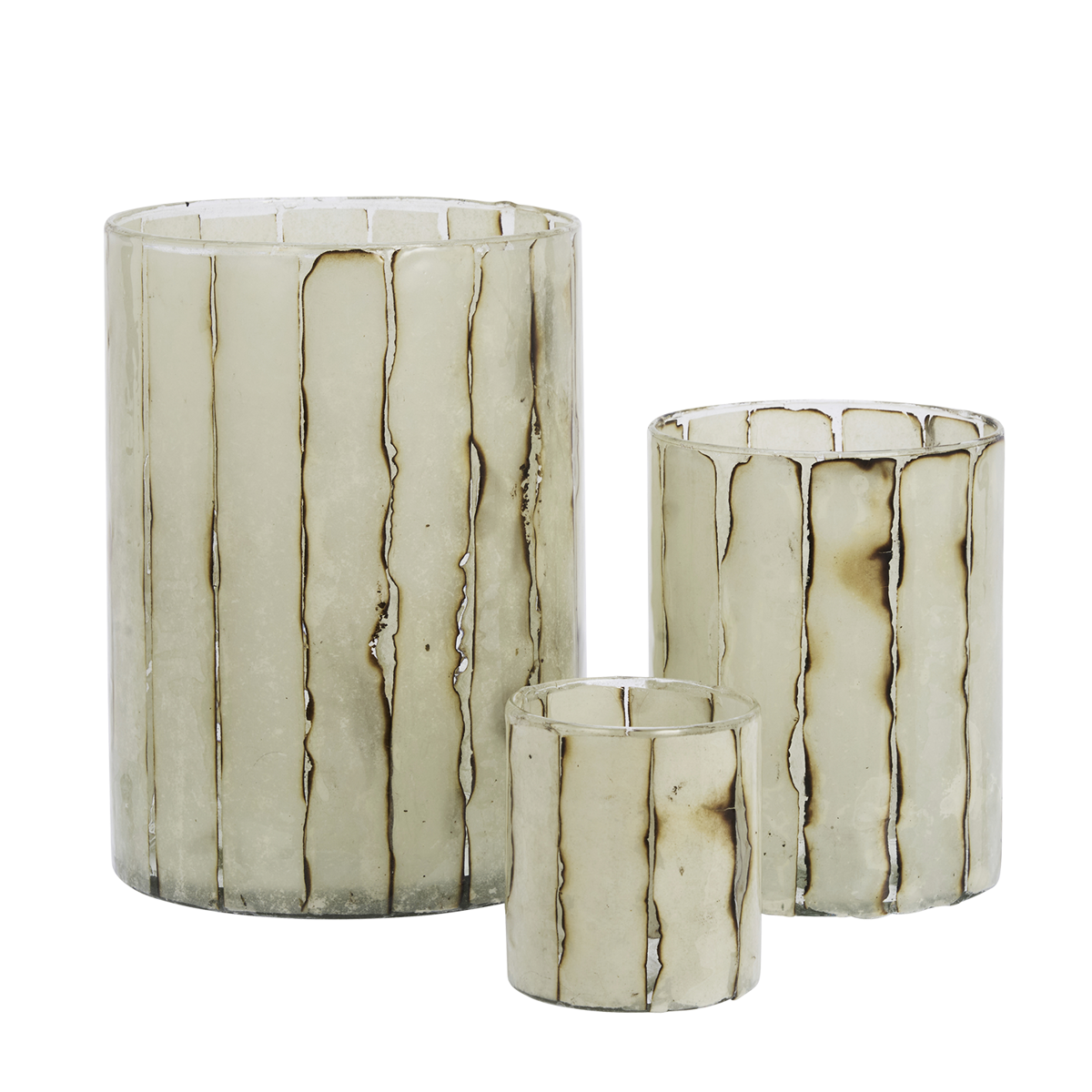 Striped glass votive