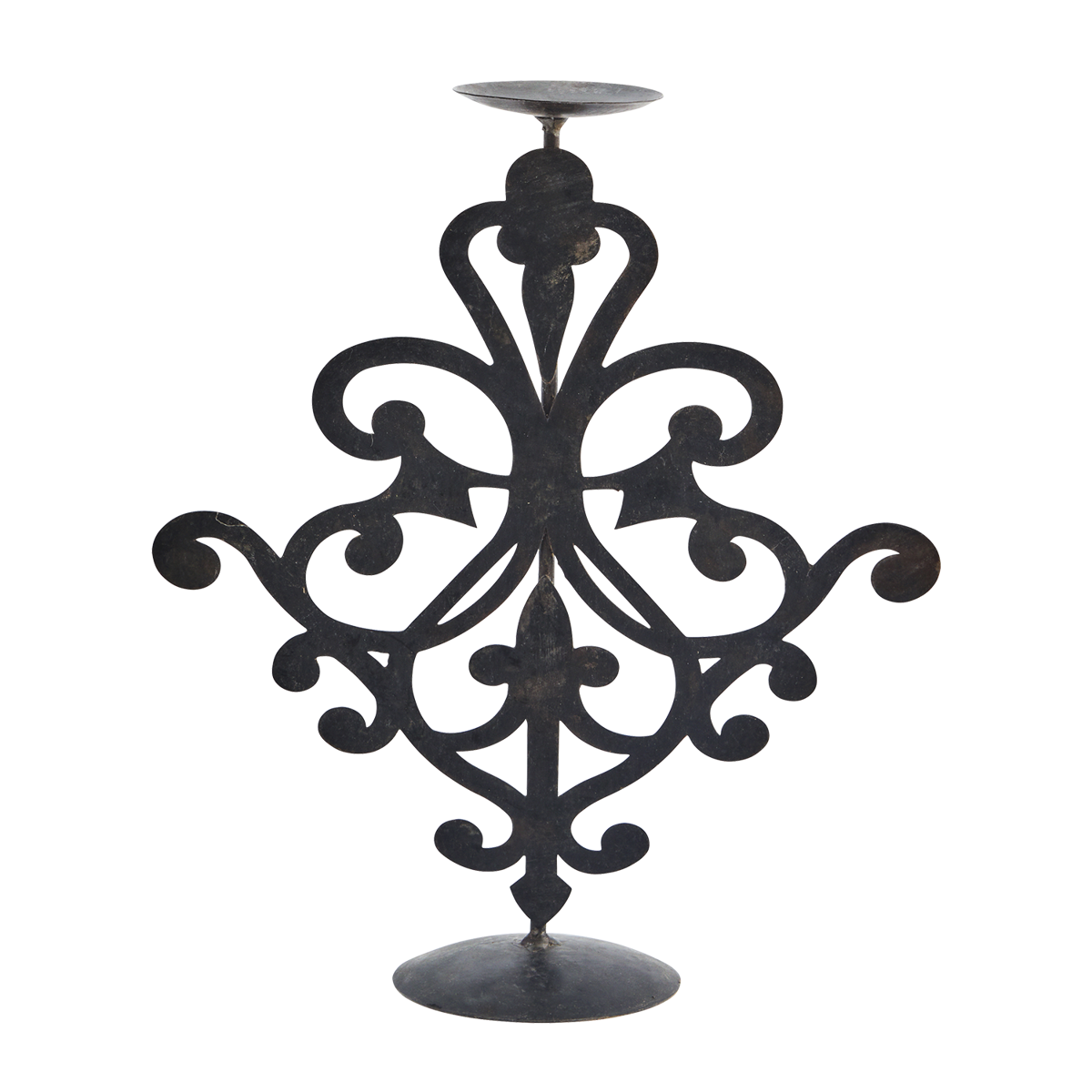 Recycled iron candle stand