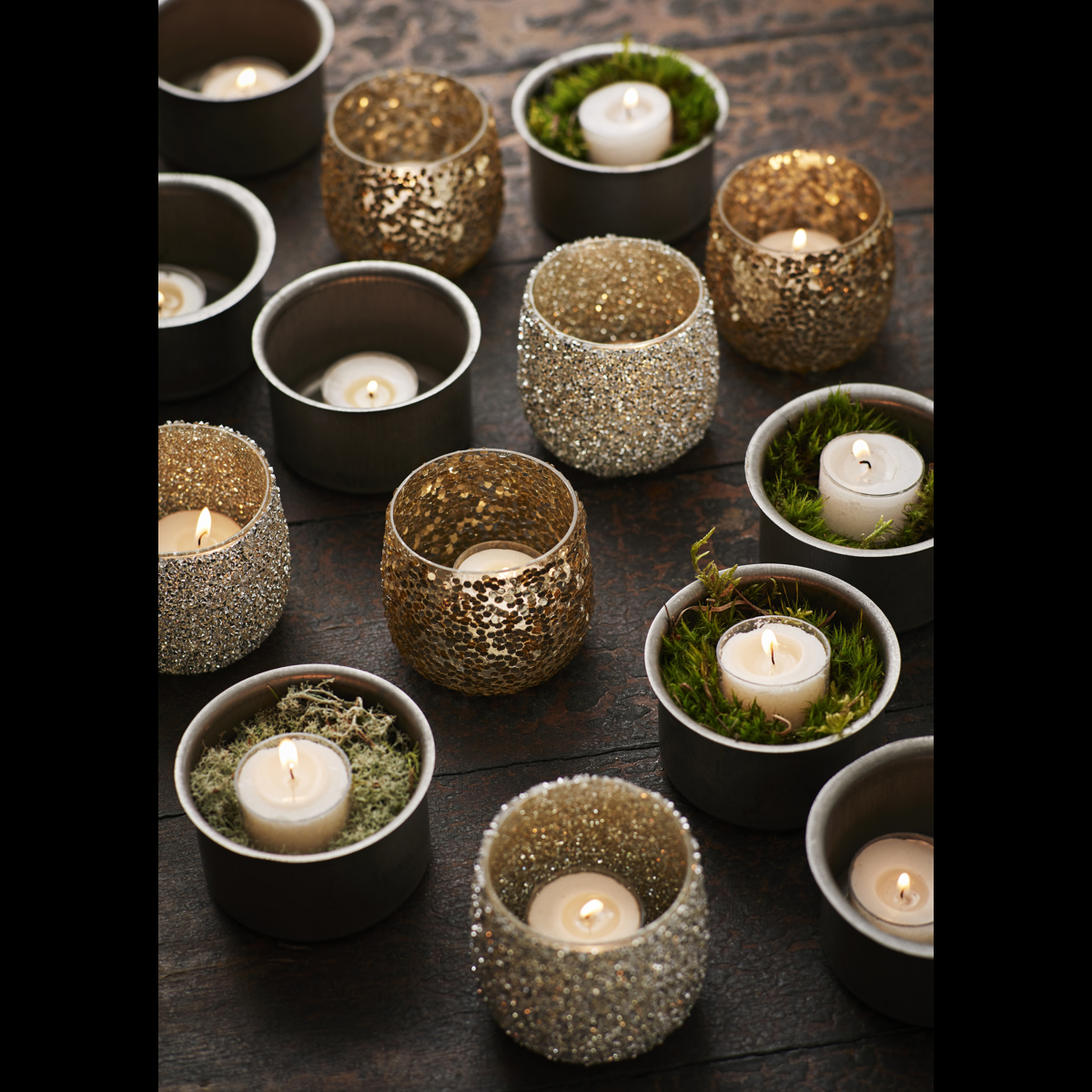 Glass votive w/ glitter Glass votive w/ glitter