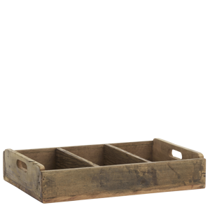 Recycled wooden tray w/ dividers