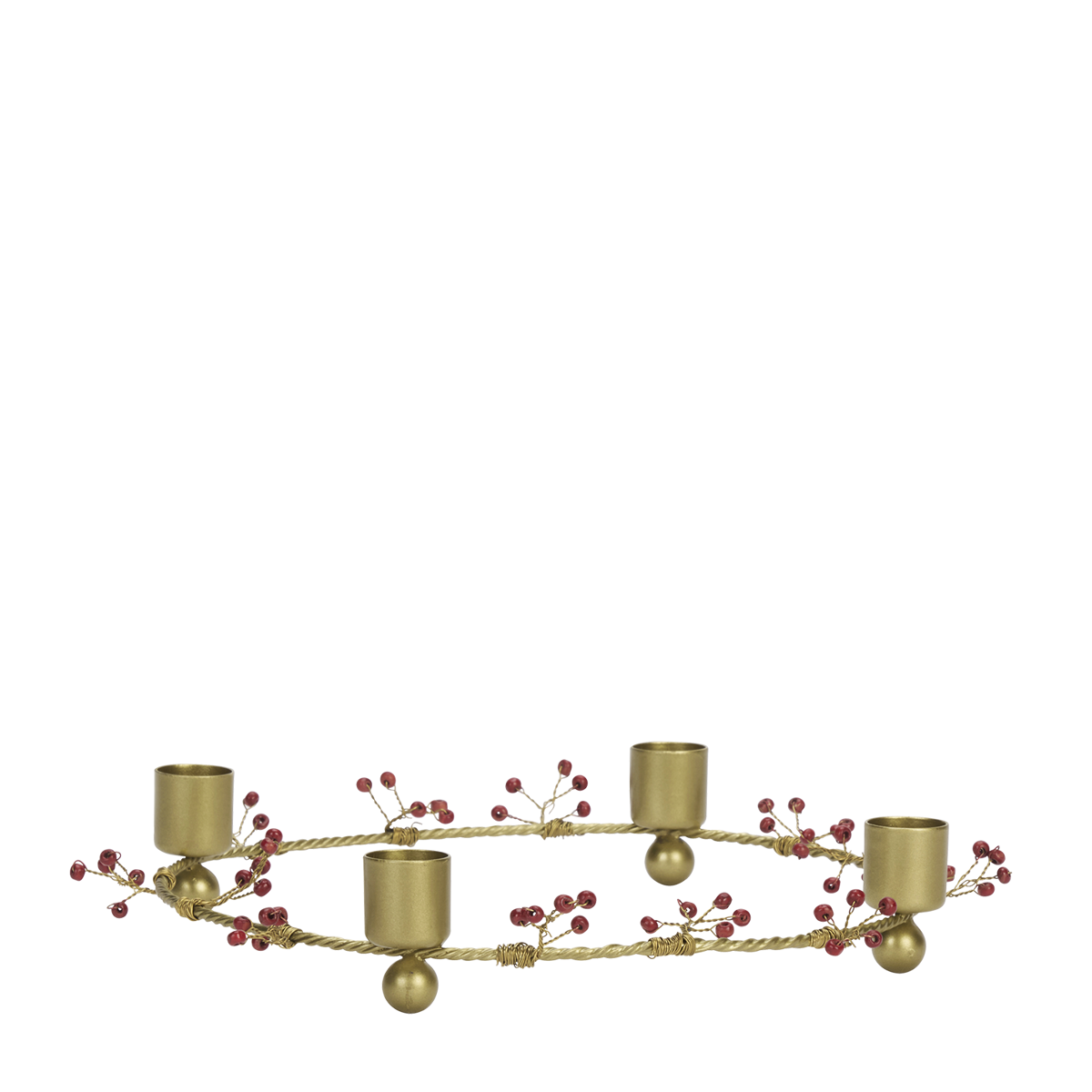 Candle holder w/ wooden beads