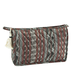 Quilted ikat washbag w/ tassel