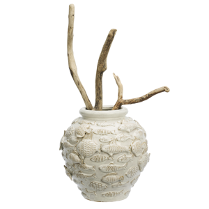 Stoneware vase w/ fish