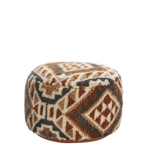 Handwoven wool pouf