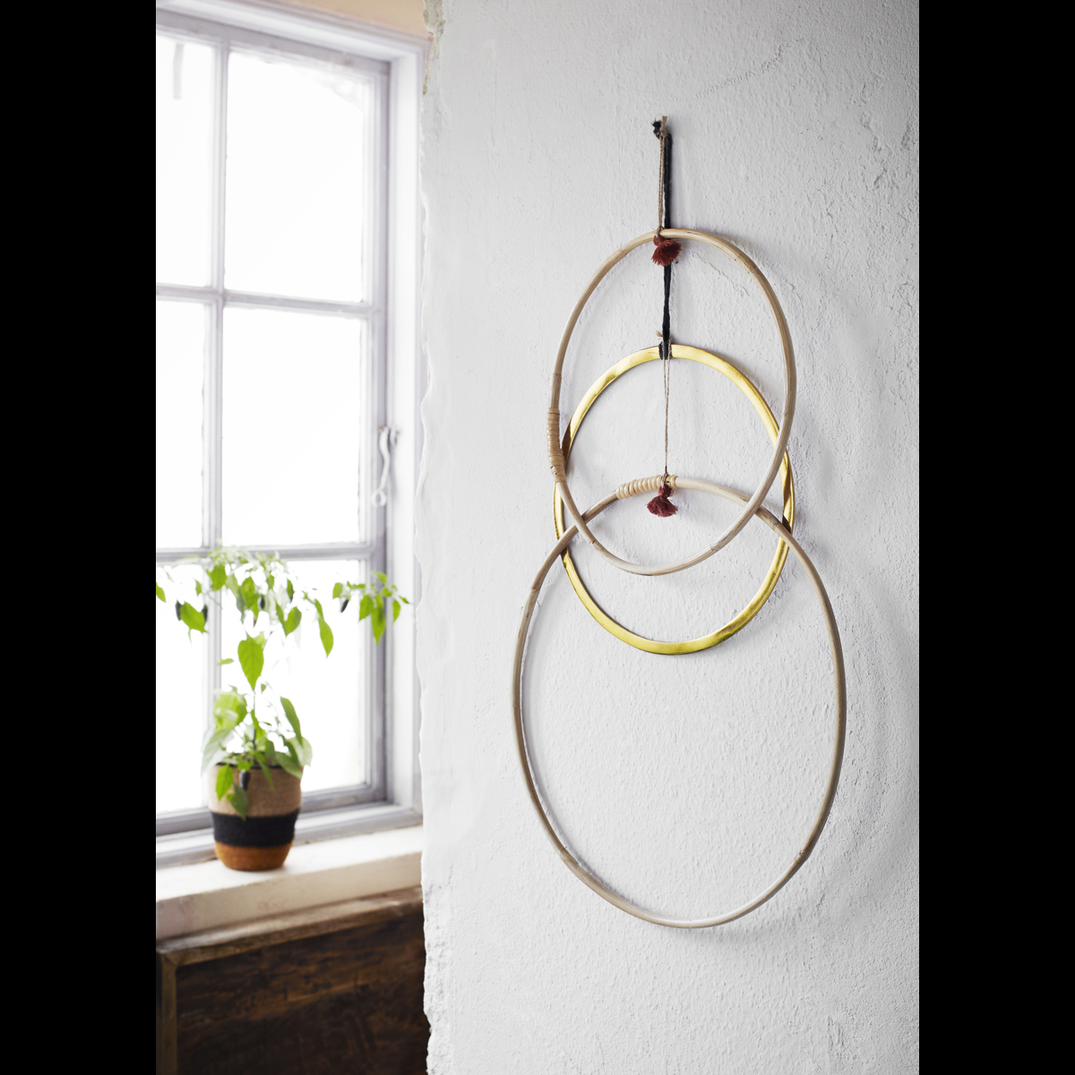 Hanging bamboo ring