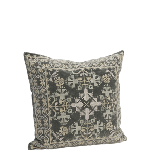 Embroidered velvet cushion cover
