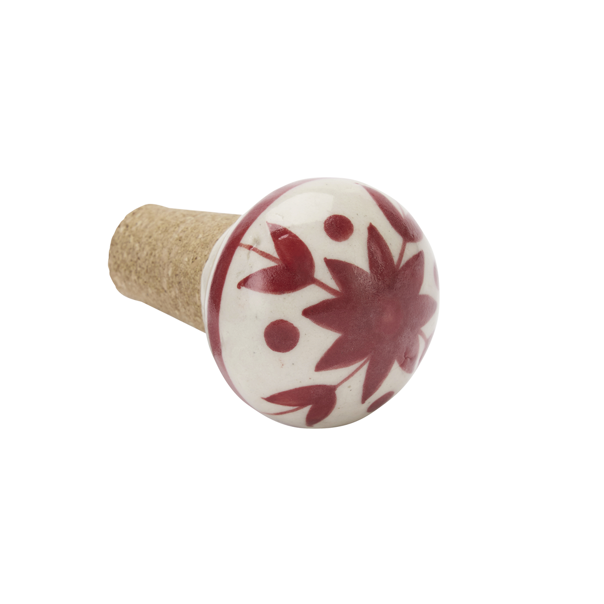 Hand-painted stoneware bottle stopper
