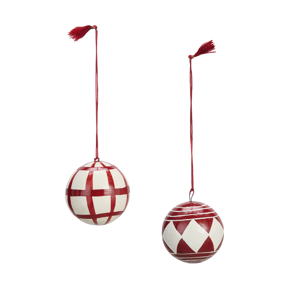 Handmade paper mache christmas balls
