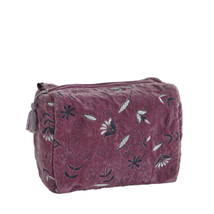 Embroidered velvet washbag