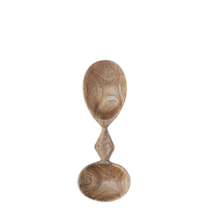 Hand carved wooden double spoon